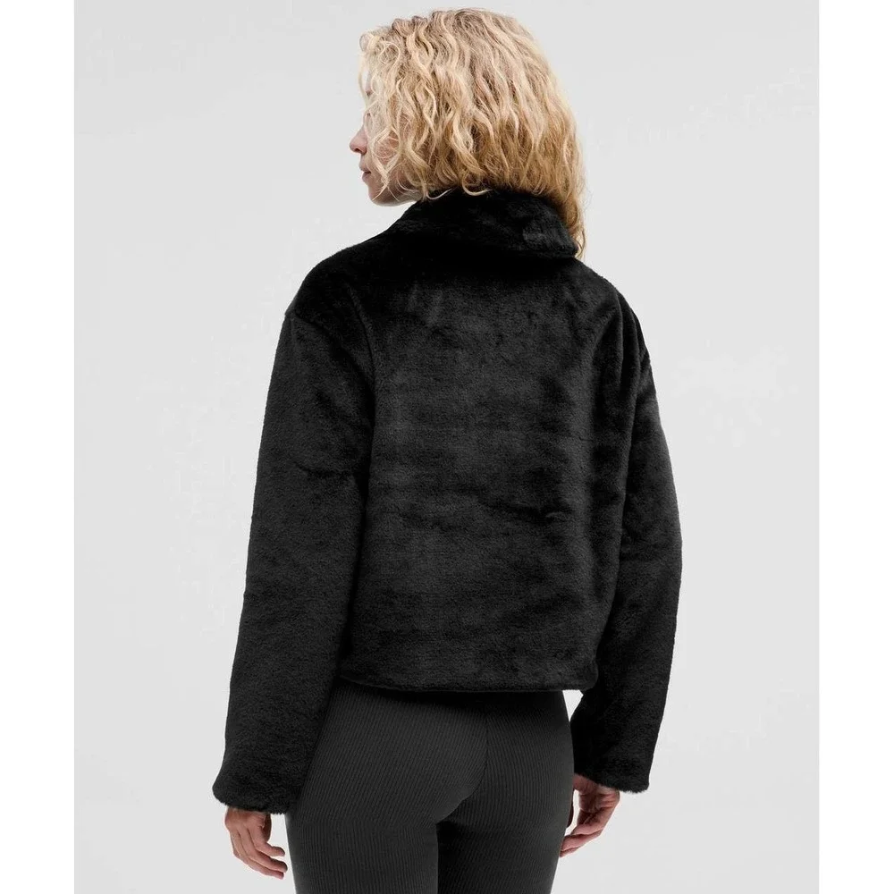 Lululemon Plush Fleece Oversized-Collar Jacket Black Size Small W3IBNS